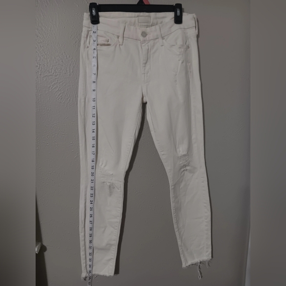 MOTHER White Skinny Distressed Jeans - Picture 3 of 10